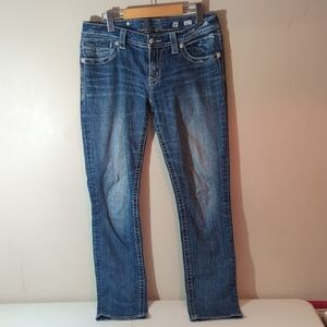 Miss Me Skinny Distressed Blue Jeans